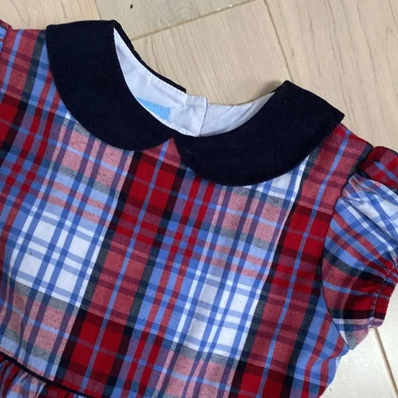 Bella Bliss girls soft cotton belted collar dress 3